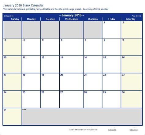 Microsoft Printable Calendar