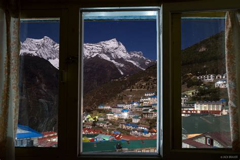 Namche Bazaar Moonlight Window Khumbu Nepal Mountain Photography