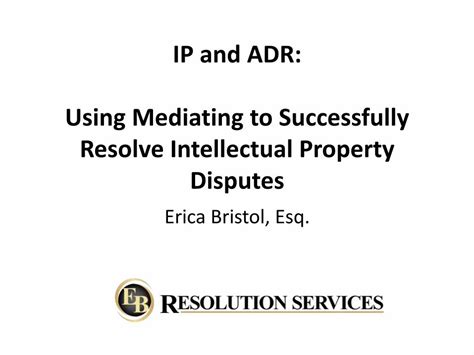 PDF Intellectual Property IP And Alternative Dispute Resolution