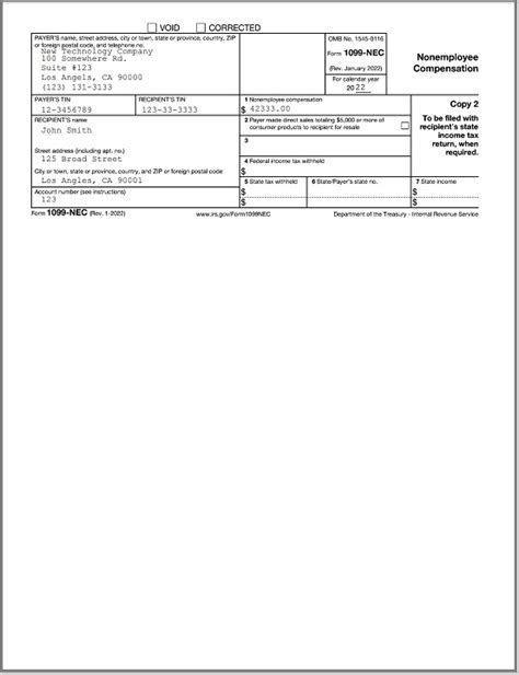 1099 Nec Free Pdf Template