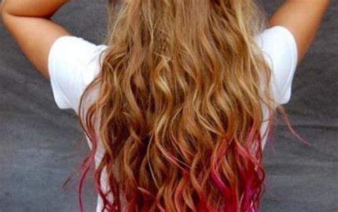 Pink Tips Dirty Blonde Hair Hair Pinterest Hair