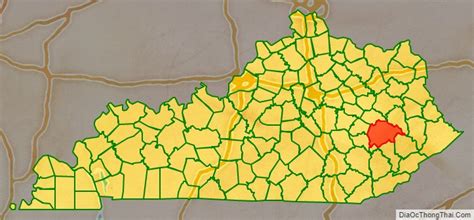 Map Of Breathitt County Kentucky