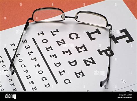Eye Chart And Glasses Stock Photo Alamy