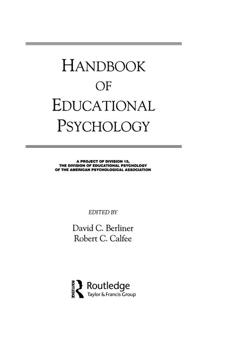 Handbook Of Educational Psychology Alchetron The Free Social