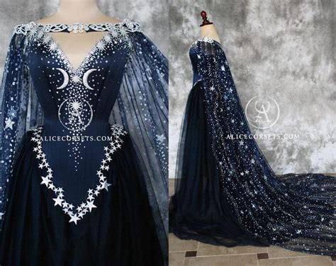 Night Goddess Elven Corset Dress ~ Gothic Witch Wedding Gown Fairy Fantasy Bridal Dress Wicca