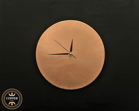 Minimalist Copper Wall Clock Handmaderustic And Unique Large Wall Clock