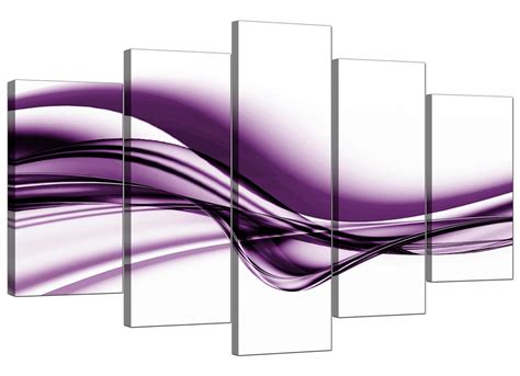 Extra Large Purple Abstract Canvas Prints 5 Piece