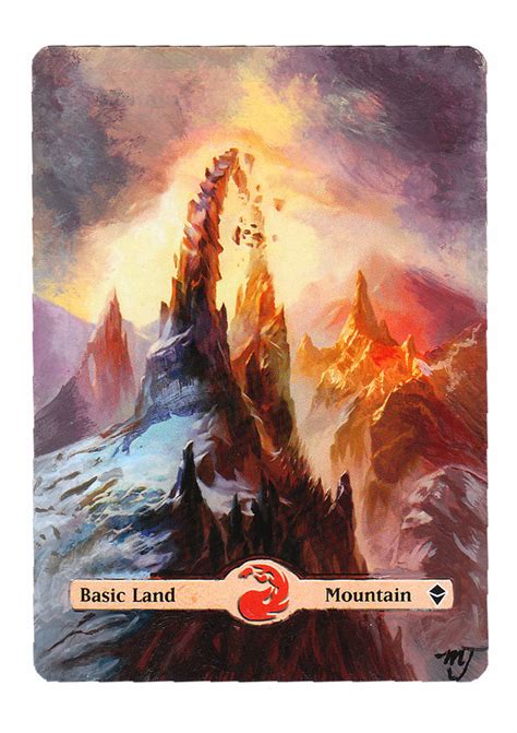 Mtg Card Alter Basic Land Mountain By Invenatrix On Deviantart