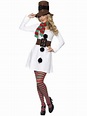 50" White and Brown Miss Snowman Women Medium Fancy Dress Halloween ...