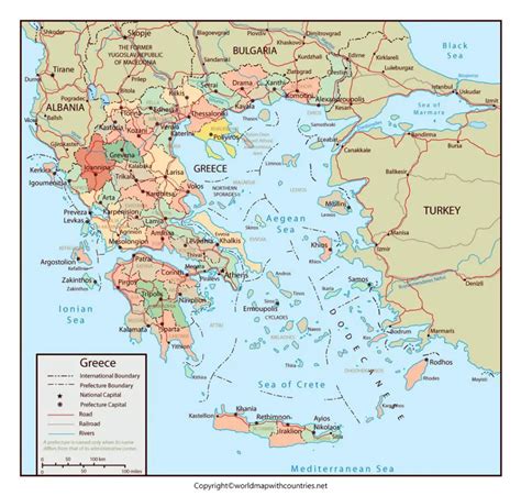 4 Free Printable Labeled And Blank Map Of Greece In Pdf World Map