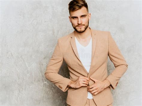 Handsome Man Posing In Studio Stock Photo Image Of Fashion Masculine