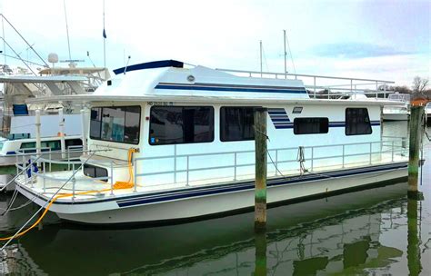 2003 Gibson 44 Executive Diesel Houseboat Power Boat For Sale - www