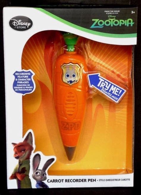 Disney Store Zootopia Judy Hopps Carrot Recorder Pen Toy New In Box