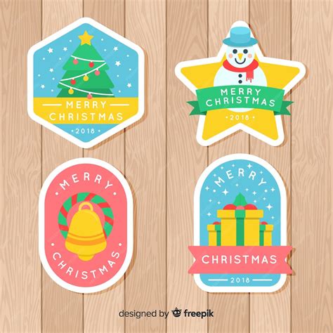 Set De Etiquetas De Navidad Vector Gratis