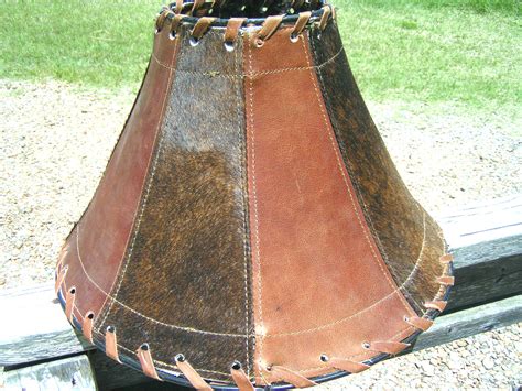 Western Cowhide Leather Lamp Shade Rustic Southwest 1300