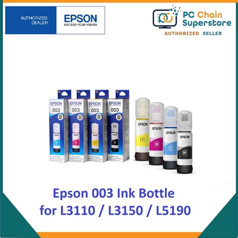 Epson 003 Ink Cartridge For L3110 L3150 L5190 Shopee Philippines
