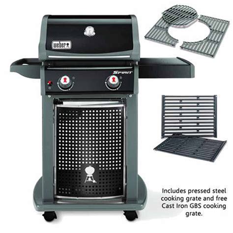 weber spirit e 210 gas barbecue black plus free cooking grates barbecues meubles