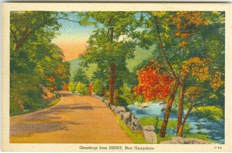 Derry Nh Scenic Country Road Waterside Greetings From Derry Ebay