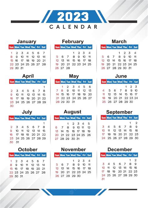 Premium Vector 2023 Calendar Year Vector Illustration