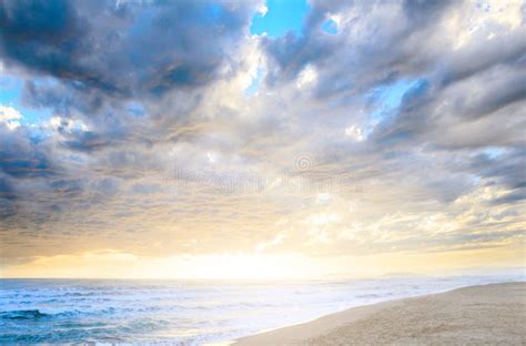 Cloudy Sea Sunset Stock Photo Image Of Mirror Perfect 90736430