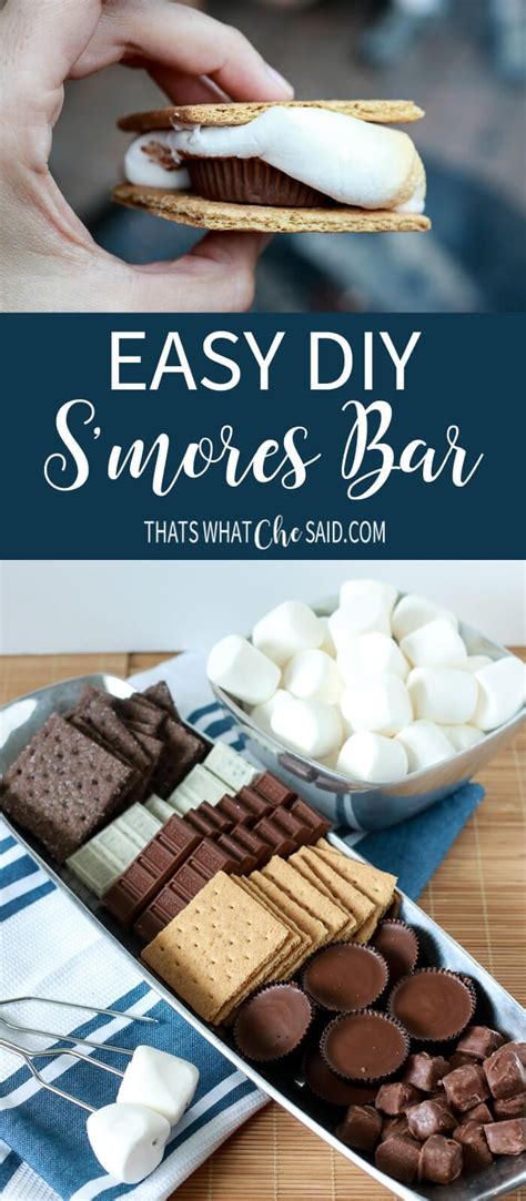 I have done a s'mores bar two different ways. DIY S'mores Bar - That's What {Che} Said...