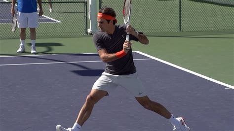 With his straight arm, he makes contact infront of there are plenty of pictures of them swinging with the ball still on the string so just look at that to get the way fed grips his forehand caters to absorbing and redirecting pace which is good to combo with. Roger Federer in Super Slow Motion - Forehand Backhand ...