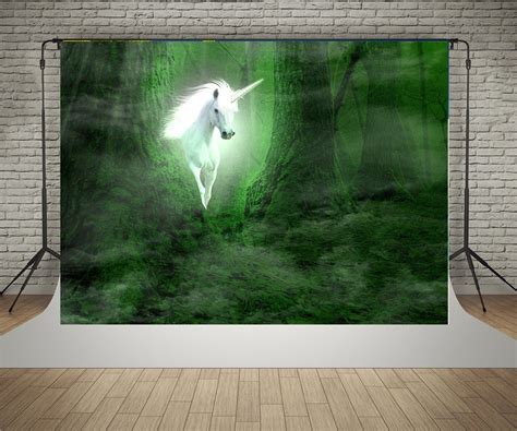 7x5ft Magical Fog Forest Backdrop Photography Fairy Tale Unicorn Photo