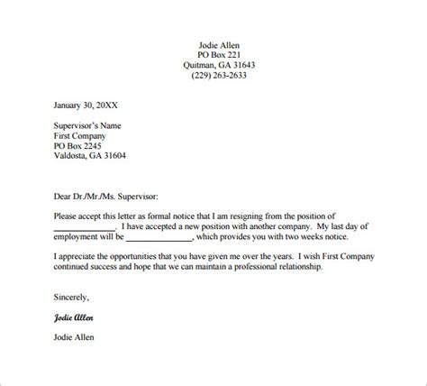 27 Resignation Letter Templates Free Word Excel Pdf Ipages Free
