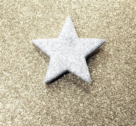 Bright Silver Star On Golden Shiny Background Stock Image Image Of