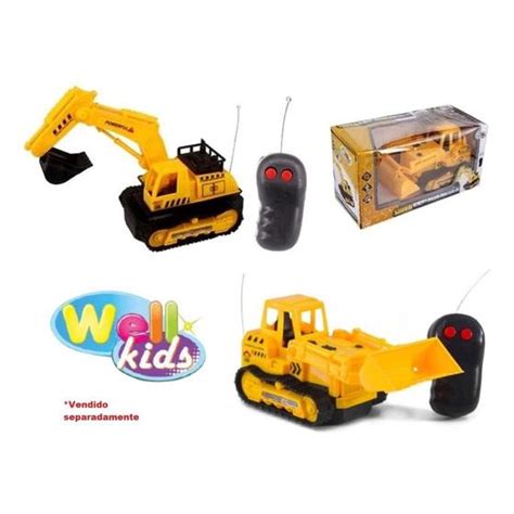 Carrinho Caminhão Trator Escavadeira Esteira Controle Remoto top toy