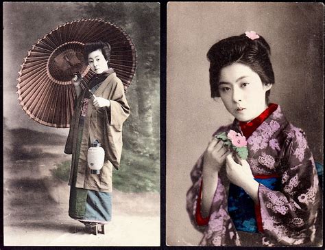 Japan C1910s Same Geisha In Both Postcards Vintage Japan Japan