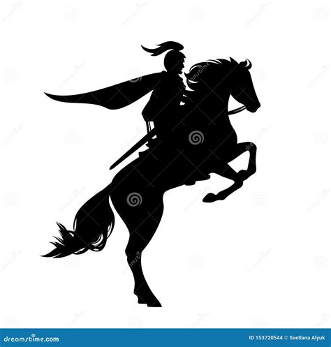 Knight Riding Horse Vector Illustration 30438876