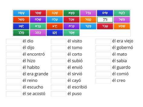 Los Verbos Qal Perfecto Une Las Parejas