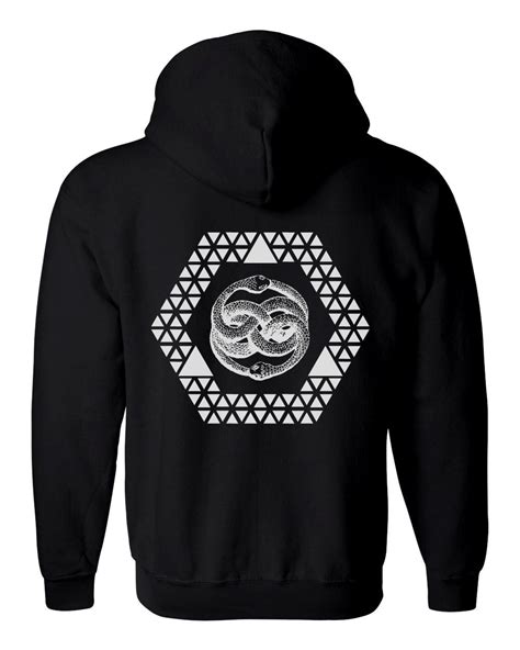 Ouroboros Hoodie Mens And Womens Black Hooded Etsy