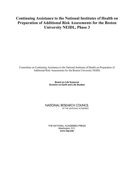 Continuing Assistance To The National Institutes Of Health On