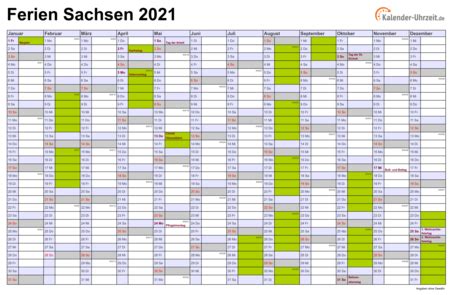 Den kalender für ein anderes jahr oder ein anderes land können sie rechts oben auswählen. Ferien Sachsen 2021 - Ferienkalender zum Ausdrucken