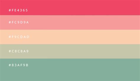 The Color Palette Is In Shades Of Pink Blue And Green With White