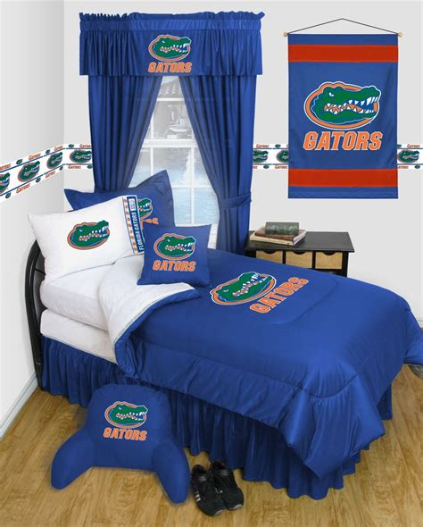 Florida Gators Ncaa 11pc Lr Queen Comfortersheets Deluxe Bed Room Set