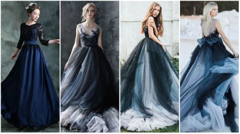 Blue And Black Wedding Dress