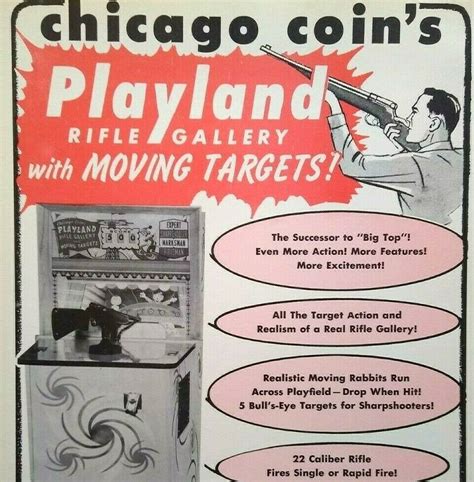 Playland Arcade Flyer Original 1959 Nos Chicago Coin Moving Target Game
