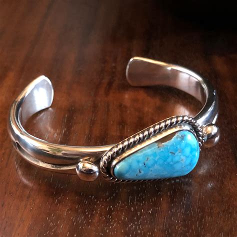 native american turquoise bracelet by albert lee mahakala fine arts