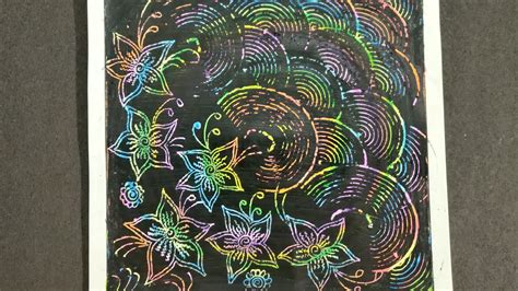 Scratch Art By Oil Pastels For Kids Scratch Drawing Youtube