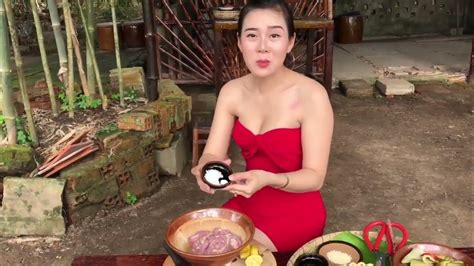 village cooking in wild hot girl in red dress learn how to cook viral hotgirls viralvideo
