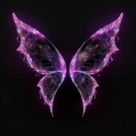Premium Ai Image Purple Butterfly Wings With A Black Background