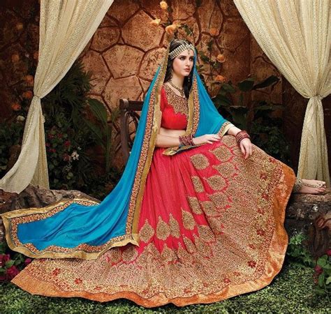 punjabistyle trendy wedding red ghagra choli for beautiful brides red bridal dress red bridal