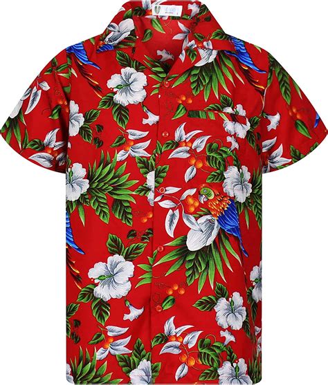 V H O Funky Hawaiian Shirt Men S Short Sleeve Front Pocket Hawaiian