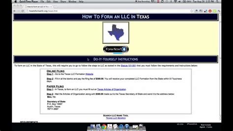 How To Form An Llc In Texas Youtube