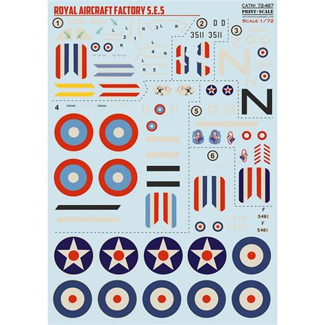 Print Scale 72 467 172 Royal Aircraft Factory Se5 Decal For Airplane
