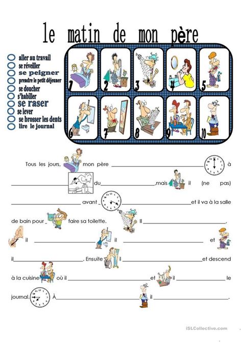 La Routine De Mon Père Passé Composé Routine Quotidienne Fle