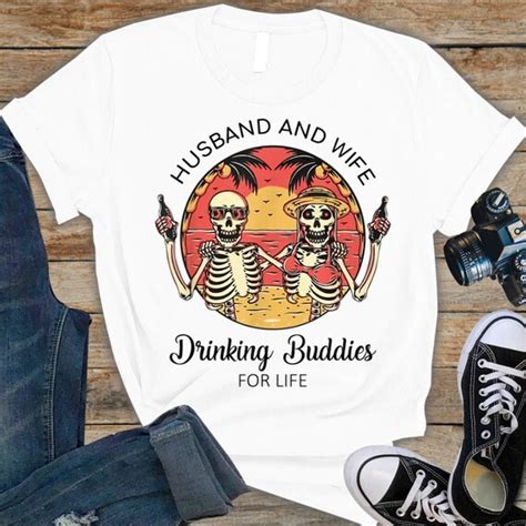 Husband And Wife Drinking Buddies For Life Shirt Funny Human Etsy